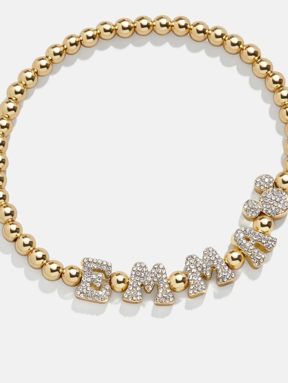 BaubleBar Gold Disney Mickey Mouse Pisa Customized Bracelet "Brittany" 8"